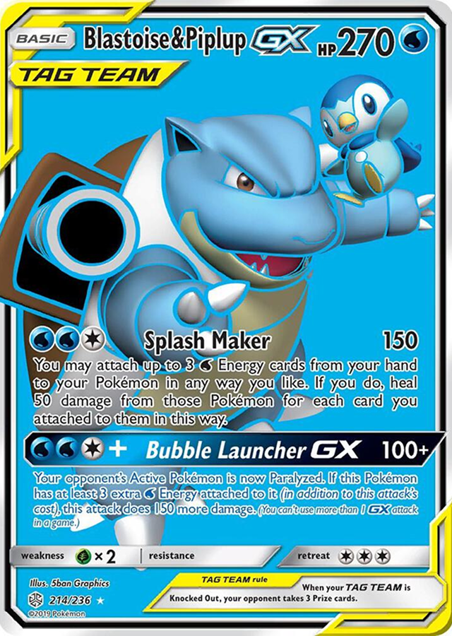 Blastoise & Piplup GX (Full Art) 214/236